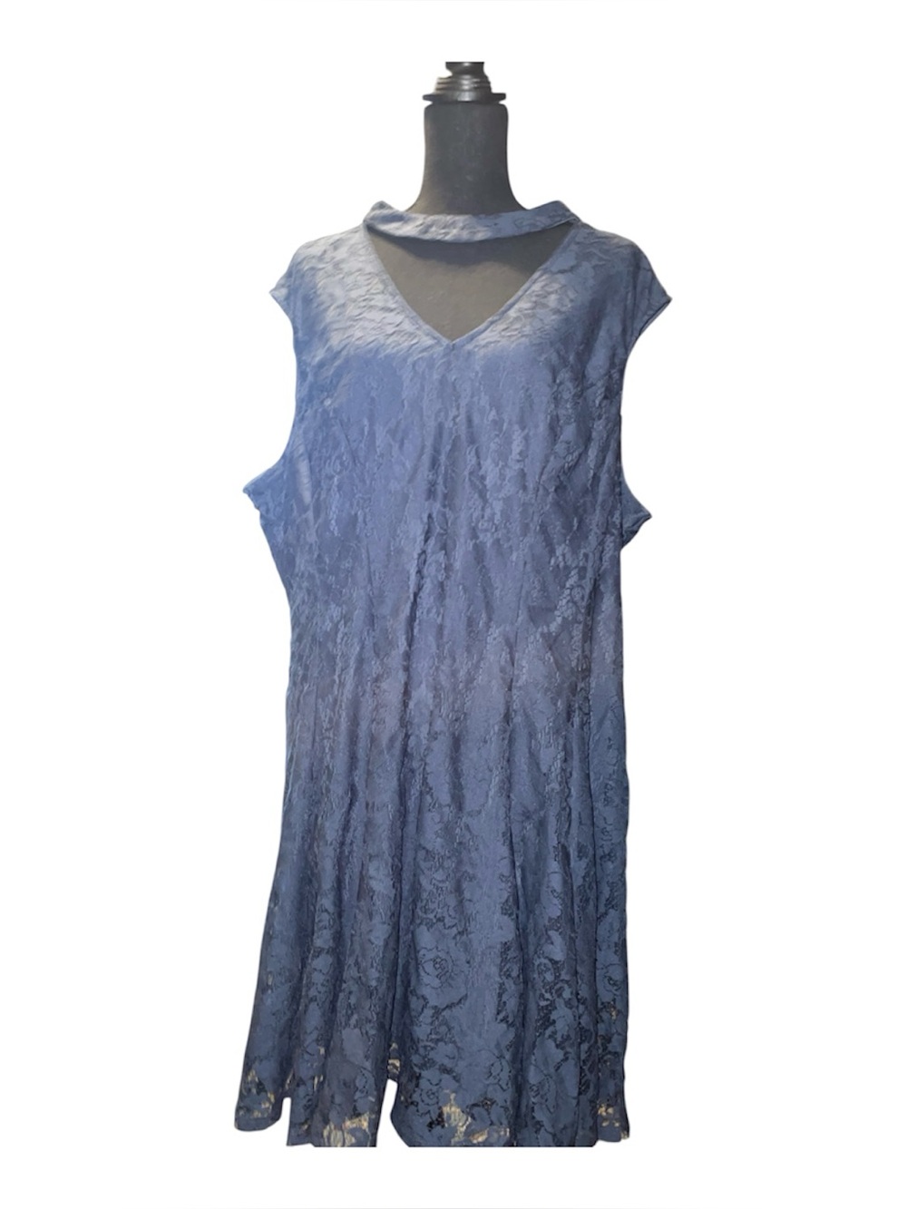 Lane Bryant Blue Lace Sleeveless Nightdress with Choker Detail